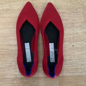 Rothy's red flats pointed